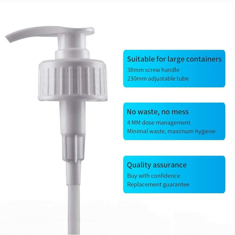Pump Dispenser 5 Litre Container 38mm Screw Includes Tube With