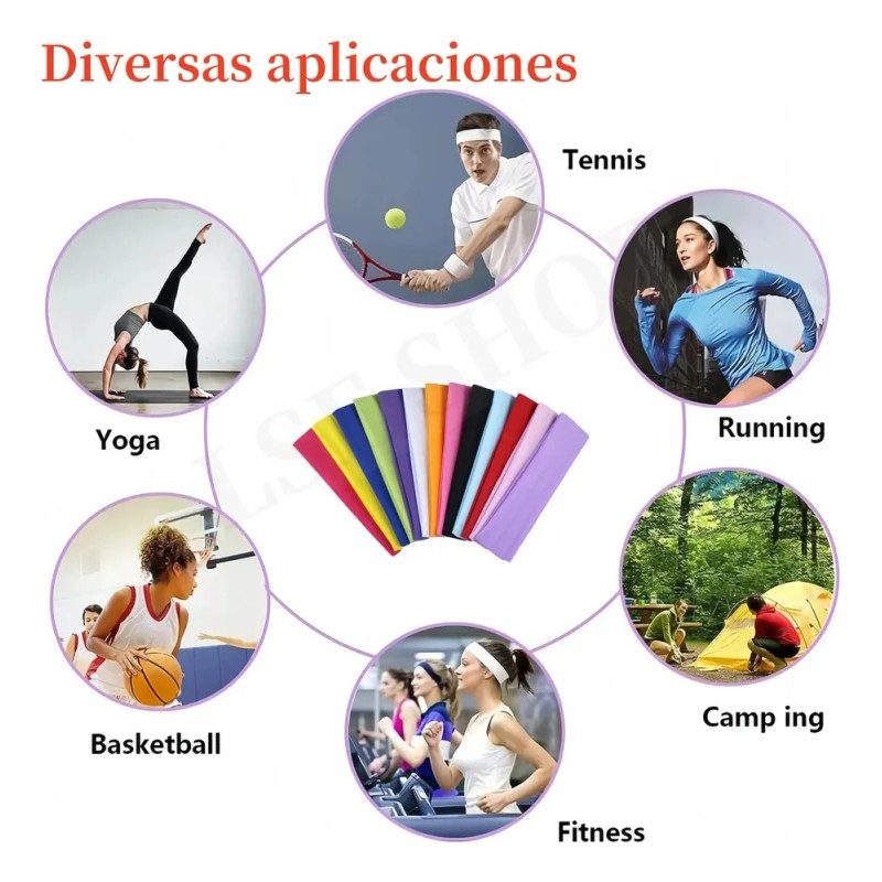 Valerina-valeriana-diadema-banda-de-cabello-ancha-12-piezas Multicolor