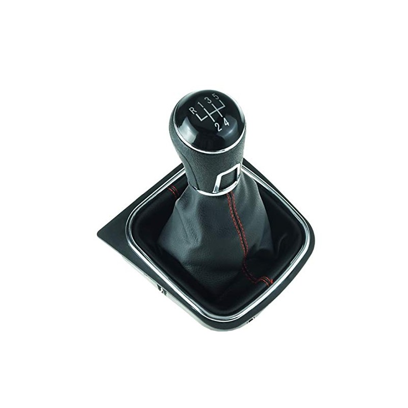 Do!LED Gear Knob Gear Stick Boot 5 Gears Red Stitching