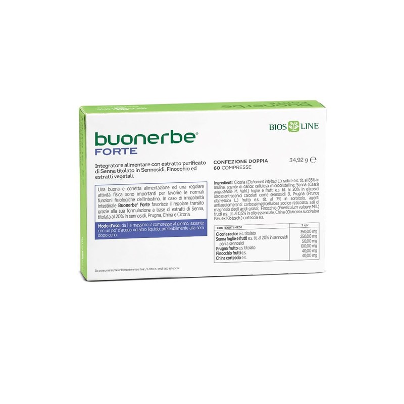 Bios Line Buonerbe Forte Integratore per il Transito Intestinale, 60