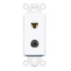 RiteAV - Cat6 3.5mm Port Wall Plate Decorative (Rocker) White