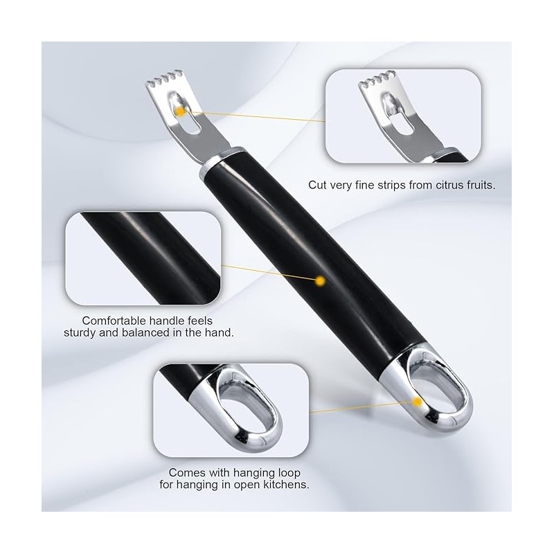 LiZEROGDAX 2Pcs Channel Knife, 2 in 1 Lemon Zester Tool,