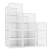 12 Pack Shoe Storage Bins, Clear Plastic Stackable Shoe Organizer