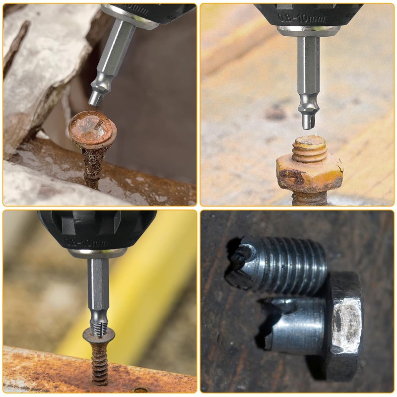 ROGAPER Damaged Screw Extractor Set, Remover for Stripped Screws Nuts