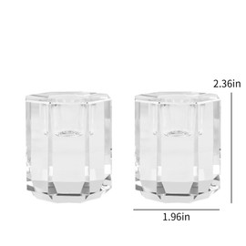 DONOUCLS Crystal Candle Holders Pack of 2, Clear Crystal Tapered Candlesticks Holders, Tabletop Centerpiece Home Decor(2.4in Tall)