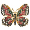 Gyn&Joy Red Black Color Crystal Rhinestone Butterfly Fashion Jewelry Pin Brooch BR030R
