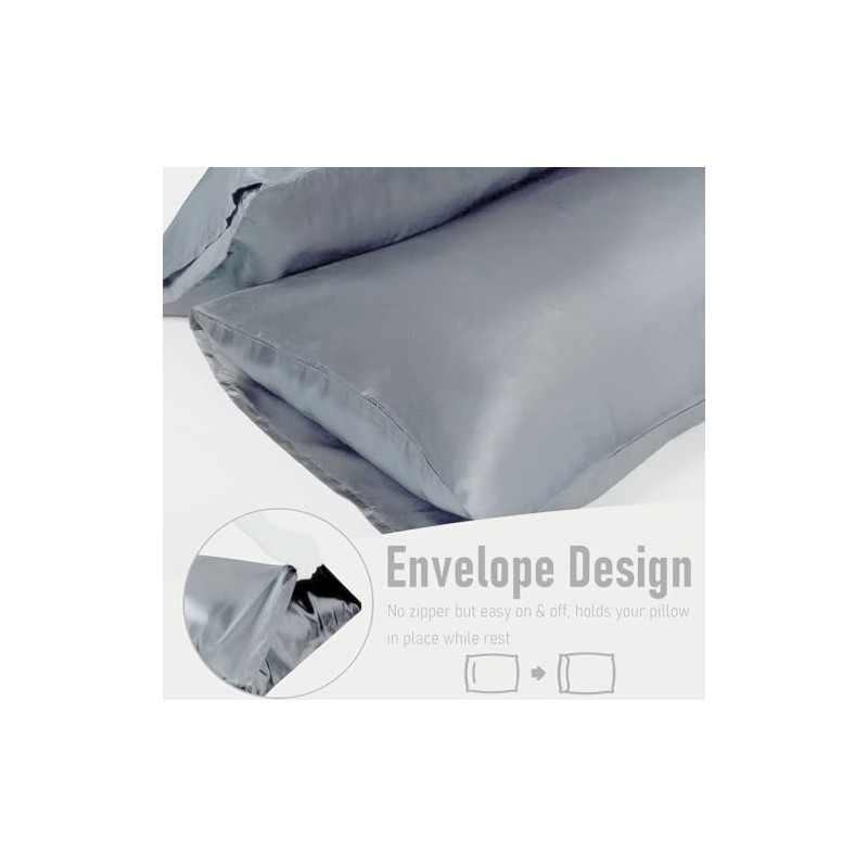 Satin Pillow Shams 2 Pcs Super Soft and Luxury Pillowcases