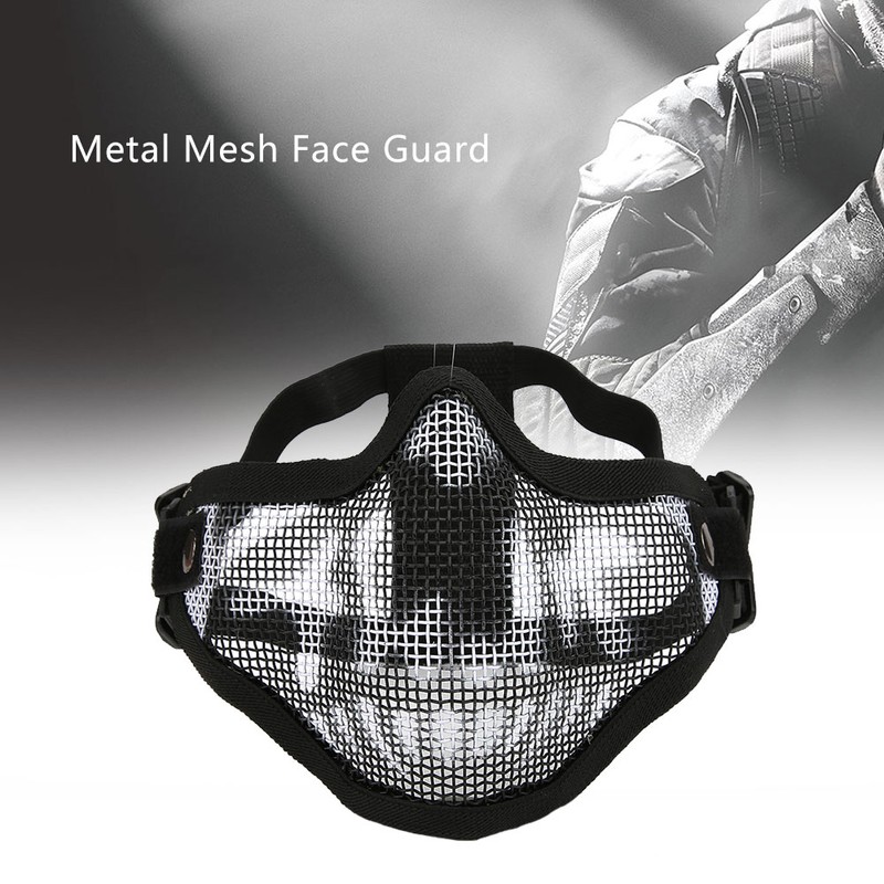 Metal Mesh Face Guard Tactics Half Cover Protective for Paintball