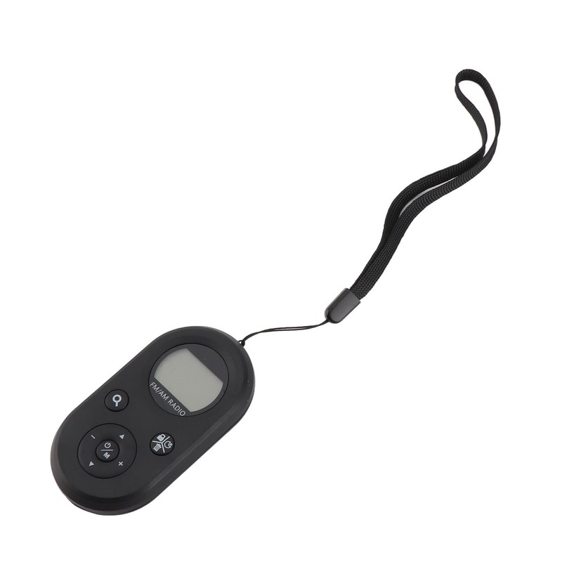 Pocket Radio Black with Backlight Rechargeable LCD Display 500mAh Portable