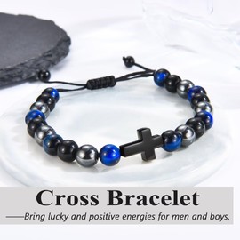 OAVOOK Godfather Gifts Cross Bracelet For Men Proposal Gifts Birthday, Christmas, baptism, Christian Gifts For Him