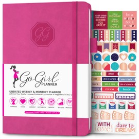GoGirl Planner and Organizer for Women - A5 Size Weekly Planner, Goals Journal & Agenda to Improve Time Management, Productivity & Live Happier. Undated - Start Anytime, Lasts 1 Year - Hot Pink