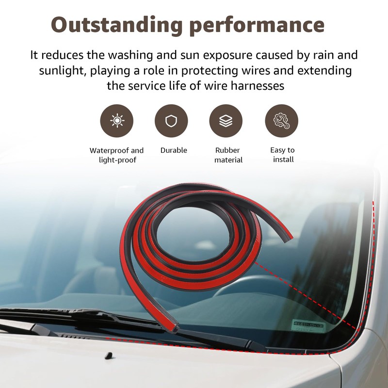 Lusperi Car Wire Cover for Windshield & Light Bar -