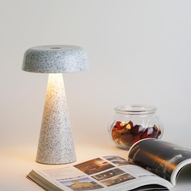 WEILAILUX Cordless Mushroom Lamp Rechargeable, Portable Battery Operated Table Lamp Waterproof, Touch Dimmable Night Light for Bedroom/Patio/Dinning/Outdoor (Gardenia White)