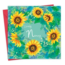 Twizler Nanny Birthday Card - Sunflowers Floral - Happy Birthday Card for Nanny
