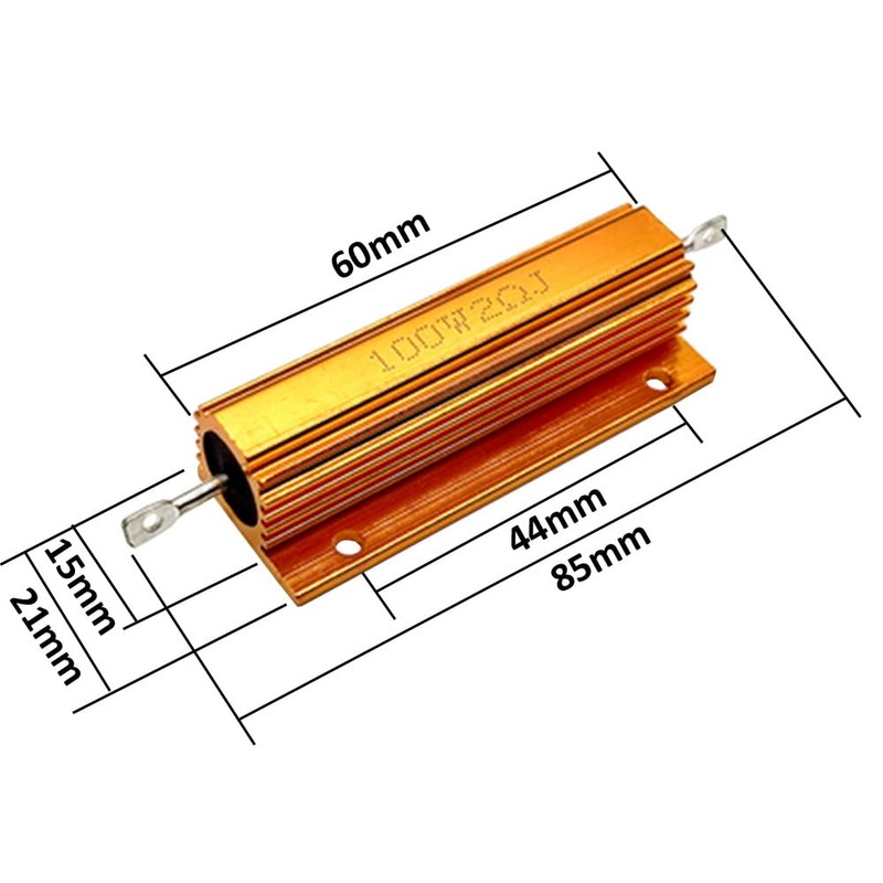ETOPARS 2 Pcs 100W 2 Ohm 5% Aluminium Casing Wirewound