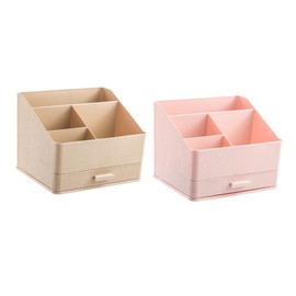 FELTECHELECTR 2pcs Desktop Storage Basket for Home Organization Faux for Living Room Bedroom Decor Great for Storing Makeup Accessories