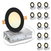 LVWIT 12 Pack Ultra-Thin Recessed Lighting 4 Inch with Junction
