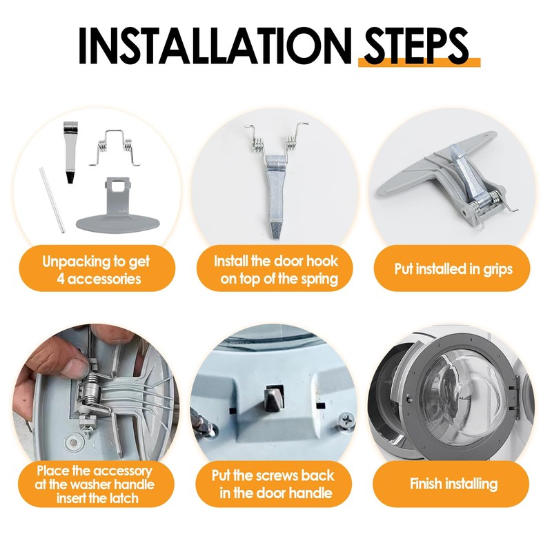 Joynine LG Washing Machine Complete Door Handle Replacement Kit for