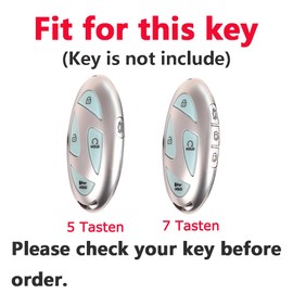 WUZUTU Car Key Case Protective Cover Compatible with Hyundai Tucson 2025 Kona SX2 EV 2023 Ioniq 5 6 Grandeur GN7 Sante Fe Key Case Cover Keyless Leather Key Protection, 7 buttons, black