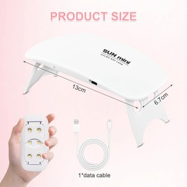 Yesimola Mini UV LED Nail Lamp, UV Lamp Small for Gel Nails, Portable Nail Dryer with Type C Cable, 60s/120s Timer for All Gel Nail Polishes, for Nail Salon, Home, Travel (White)