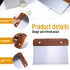 Bench Scraper for Baking, 2PCS Dough Scrapers Wooden Handle Dough