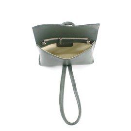 Kitise Women's Flat Tie Bright Colour Made In Italy Fashion Genuine Leather Small Lightweight Across body Clutch Bag Shoulder Handbag-WHITE