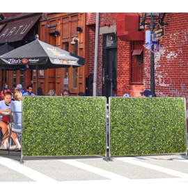 Coarbor 40" H x 40" W Mobile Hedge Room Divider Boxwood Hedge Panels Wall Backdrops Stand Privacy Screen Hedge Stand with Wheels for Room Office Restaurant