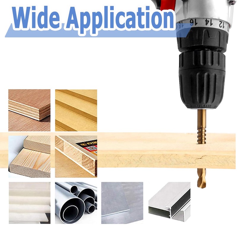 Mesee Titanium Coated HSS Drill & Saw Bit Set, 3-8mm
