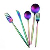 Matte Rainbow Silverware Set,Gugrida 5-Piece 18/10 Stainless Steel Satin Finish