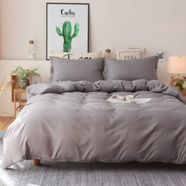 Colourful Snail 3-Piece Luxury Duvet Cover Set, Includes Duvet Cover and 2 Matching Pillow Shams, Ultra Soft and Easy Care, Wrinkle & Fade Resistant, King, Grey