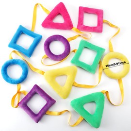 Woanger Shapes Walking Rope for Preschool Walking Rings for Toddlers 10 Colorful Handles Leash for Toddler Class Line Rope 165'' Long Keep Children Calm and Line Classroom Supplies