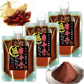 Tomita Shoten Chili Pepper Garlic, 5.3 oz (150 g) x 3 Piece Set, All Purpose Seasoning, Aged, Handmade, Delicious, Spicy, Delicious, Delicious, Delicious, Delicious, Delicious, Delicious, Delicious,