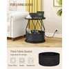 Hzuaneri Side Table with Charging Station, Round End Table with