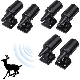 Auto Deer Warning, Pack of 6 Ultrasonic Wildlife Warning Wildlife Warning for Car, Ultrasonic Whistle, Wild Alert, Car Alert Whistle, Deer Whistle, Ultrasonic Sound Powered Animal Whistle, Black