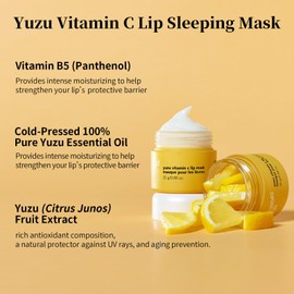 Saturday Skin Saturday Skin Yuzu Vitamin C Lip Mask Overnight Lip Sleeping Mask Moisturizing For All Skin Types Softer & Smoother Pout Lip Balm Hydrating Infused with Vitamin B5 Non-Sticky, Vegan & Cruelty-Free