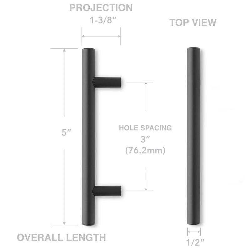 CAULDHAM 25 Pack Kitchen Cabinet Round Pulls Handles (3" Hole