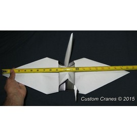 Handmade Giant Origami White Paper Crane Approximate 20" Wingspan