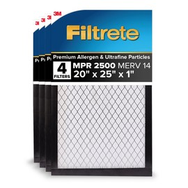Filtrete High Performance Air Filter 2500 MPR EAX03-4, 20 in x 25 in x 1 in (50.8 cm x 63.5 cm x 2.5 cm), 4 packs per case