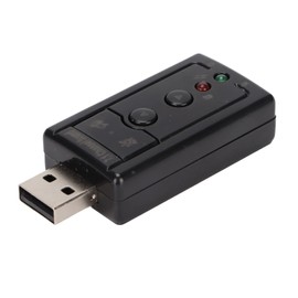 External USB Sound Card, Virtual 7.1 Channel Stereo Audio Adapter with Internal Amplifier and 3.5mm Headphone and Microphone Jack for Phone, Laptop, PC