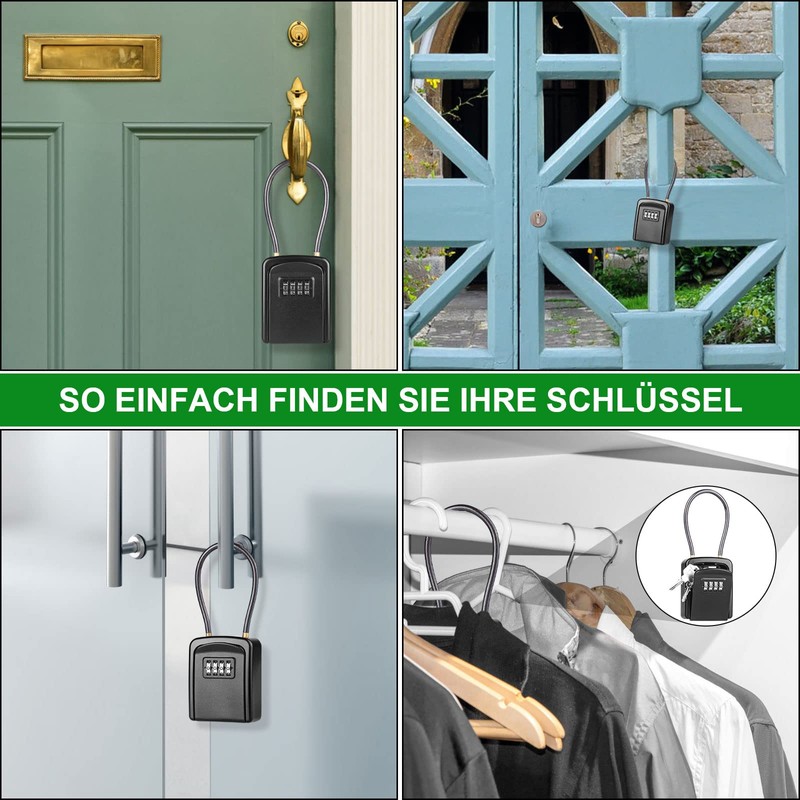 Diyife Key Safe with Removable Cable, Waterproof Key Cabinet Key