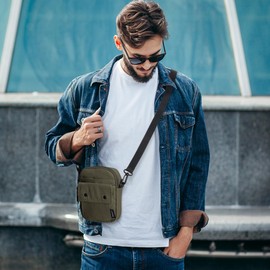 VULKIT Small Crossbody Bag Shoulder Bag for Men Women RFID Blocking Phone Bag Purse Mini Messenger Bag with Adjustable Strap Travel Daily Casual