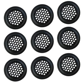 Qrity Pack of 10 black round air vents, stainless steel ventilation grille, 19 mm, ventilation net, can be used for cabinets, wardrobes, storage cabinets, TV cabinets