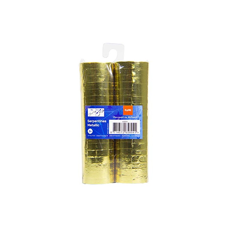 Folat - Serpentine metalliche color oro 4m - 2 pezzi