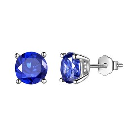 Aurora Tears September Birthstone Stud Earrings 925 Sterling Sliver Blue Sapphire Birthstone Earring Birth Stone Jewelry Gifts for Women and Men DE0214S