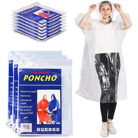 Yacht & Smith 100 Pack of Adult Poncho Lightweight Raincoat, Emergency Raincoats with Hoods, Disposable Rain Ponchos, Bulk Wholesale