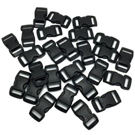 UUYYEO 50 Pcs 3/8 Inch Curved Contoured Paracord Bracelet Clips Clasps Plastic Quick Side Release Buckles for Paracord Bracelets Dog Collar Straps Accessories