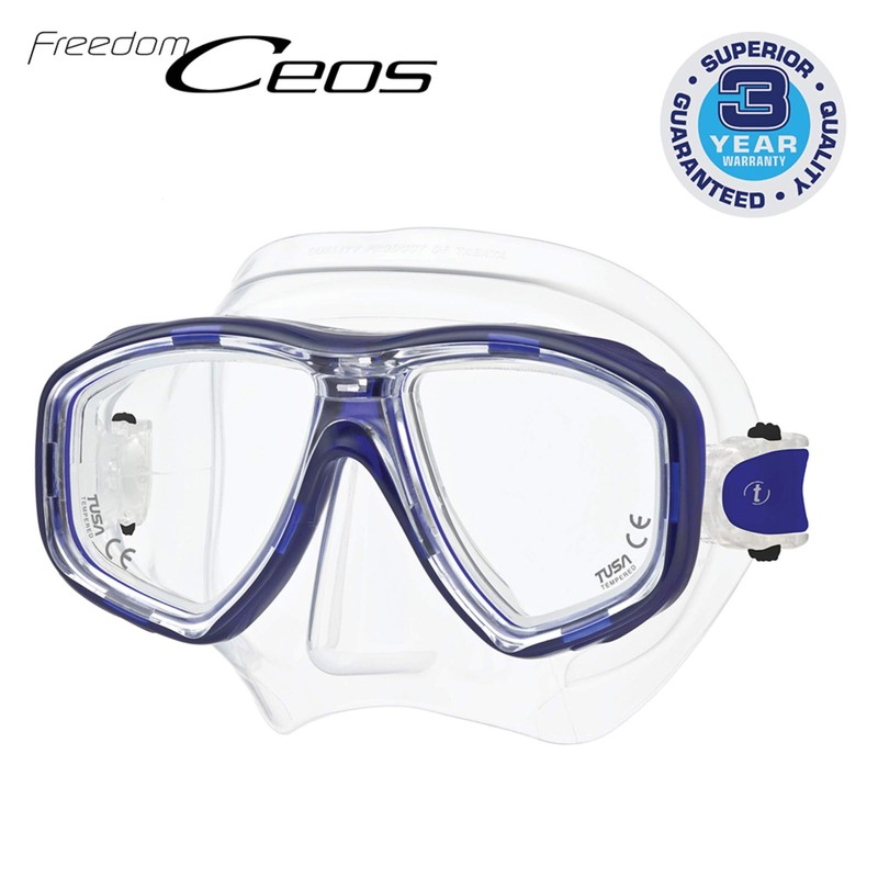Tusa M-212 Ceos Clear Skirt Scuba Diving Mask - Cobalt