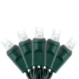 Cool White LED Christmas Lights – 25ft 50 Counts Christmas Lights Outdoor Waterproof, 5mm Wide Angle Commercial Grade Mini Lights, Indoor Green Wire Tree Lights Plug in for Xmas, UL