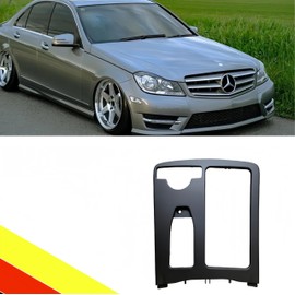 POETRYXIAO Center Console Cup Holder Frame Trim For Mercedes C Class W204 A2046807607905 Decorative Car Trim (Black)