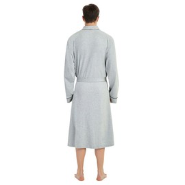 U2SKIIN Mens 100% Cotton Robe Lightweight Knit Bathrobe(Grey, 2XL/3XL)